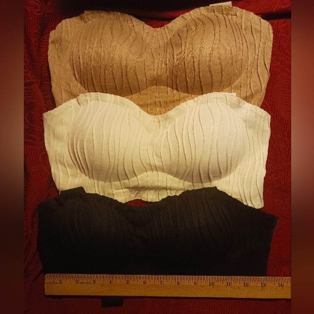 BRAND NEW Set of three bras, black, beige and white